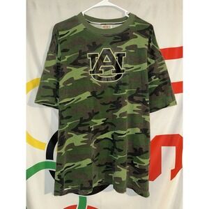 Vintage Y2K E5 Auburn Tigers Camo T Shirt 2XL Football